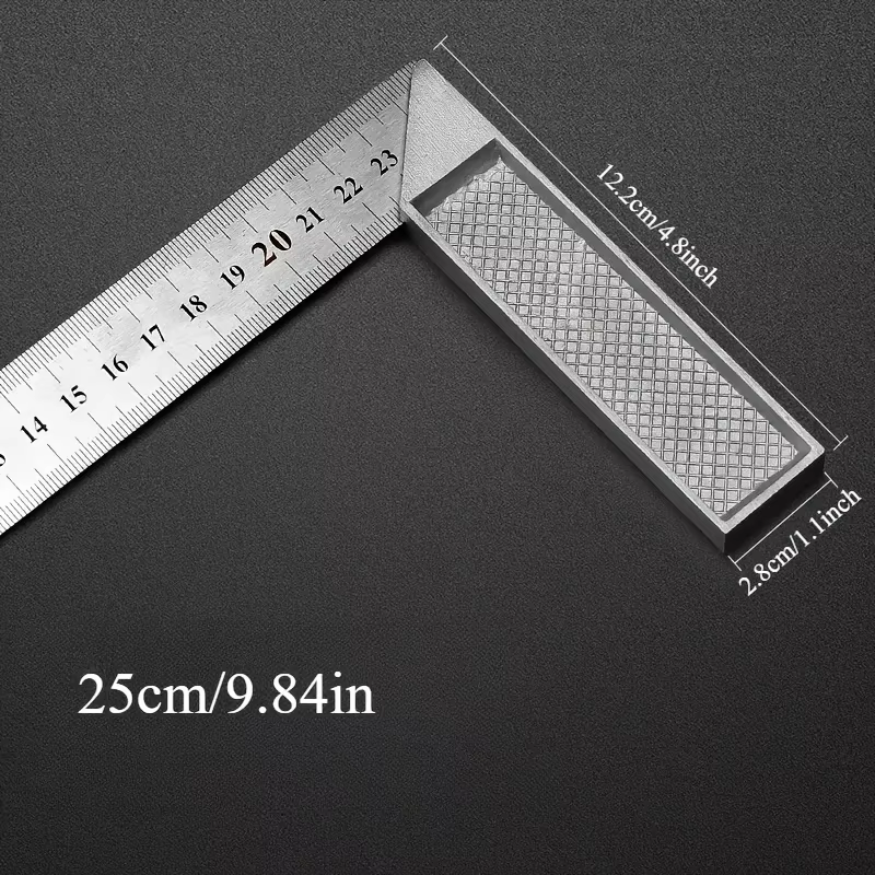 Poignée en aluminium de 250/300mm avec échelle en acier inoxydable, règle carrée d'angle de mesure d