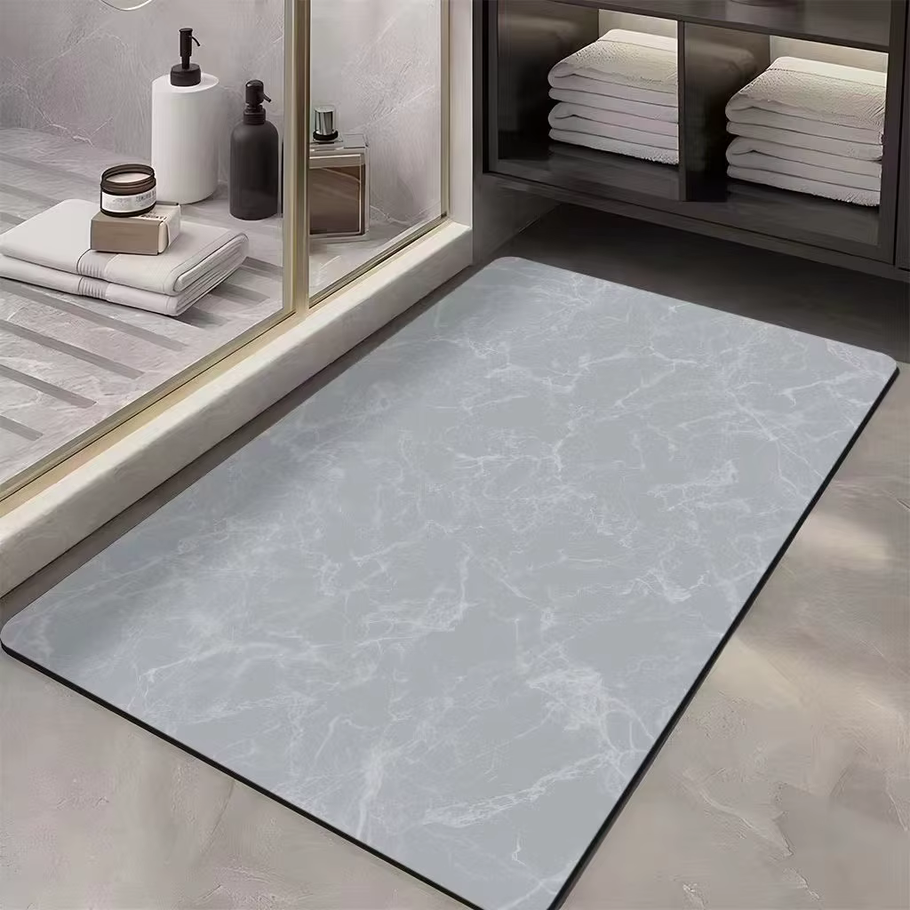 Marbre de luxe léger, boue de diatomée, tapis de sol absorbant l'eau à séchage rapide, antidérapant 