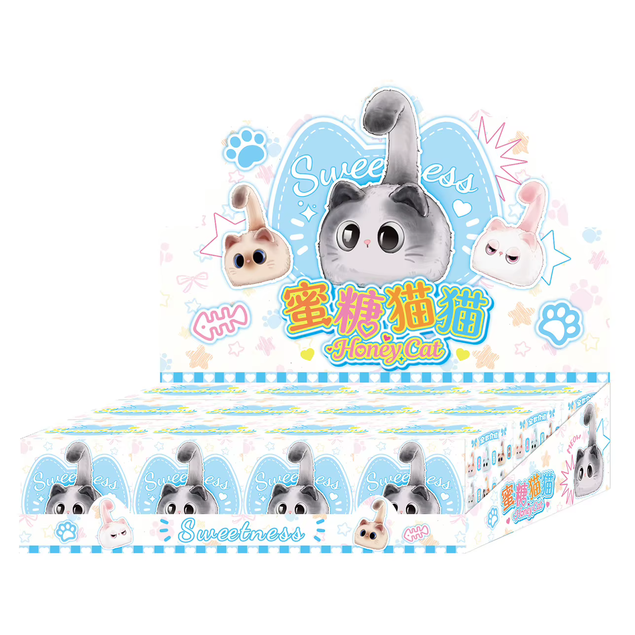 Honey Cat Blind Box Cartoon Flocked Toy Creative Desktop Ornament Trendy Fashion Collectible Figurin