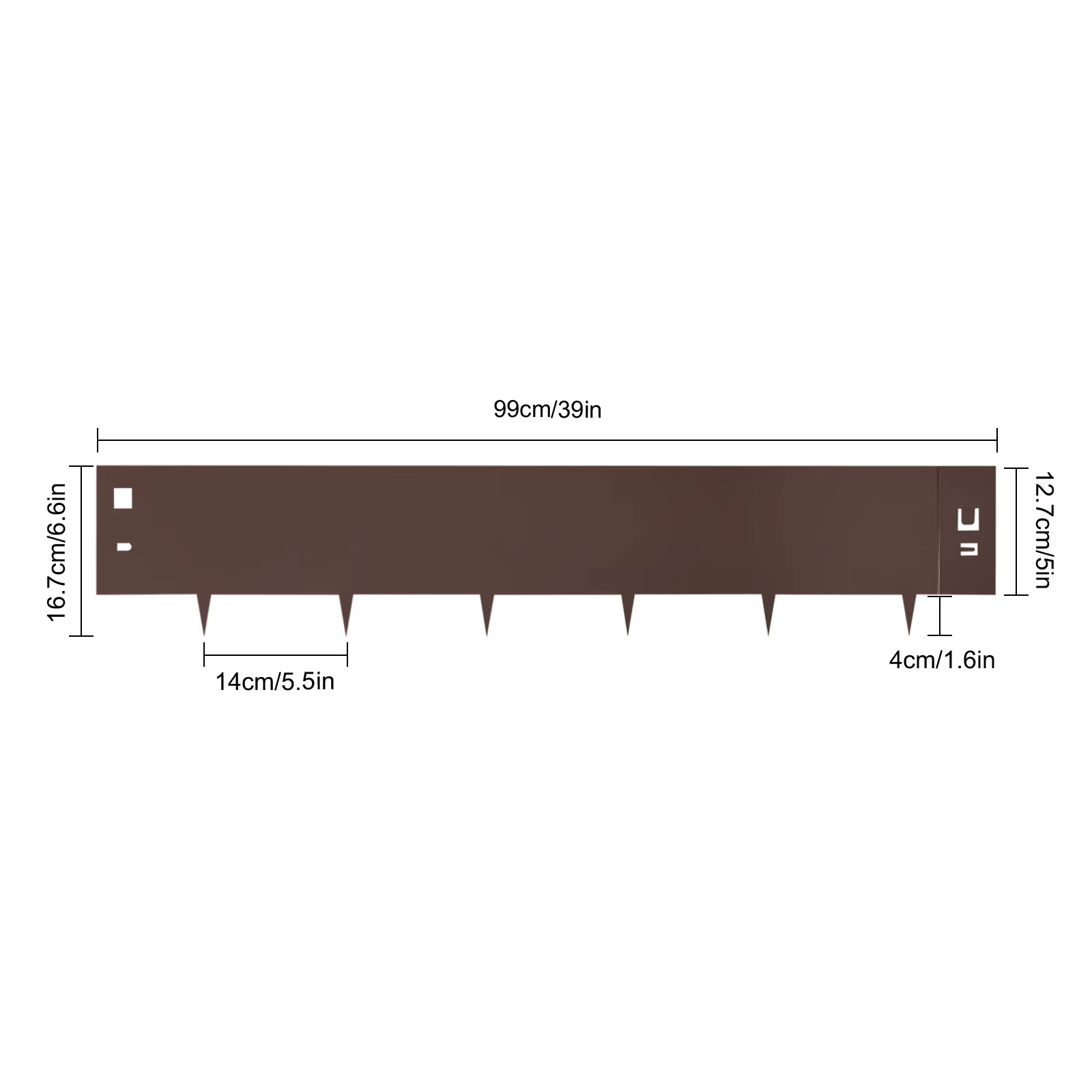 Kit de Bordure de Pelouse en Acier de 5x39 Pouces, Bordure de Jardin en Métal, Bordure de Pelouse po