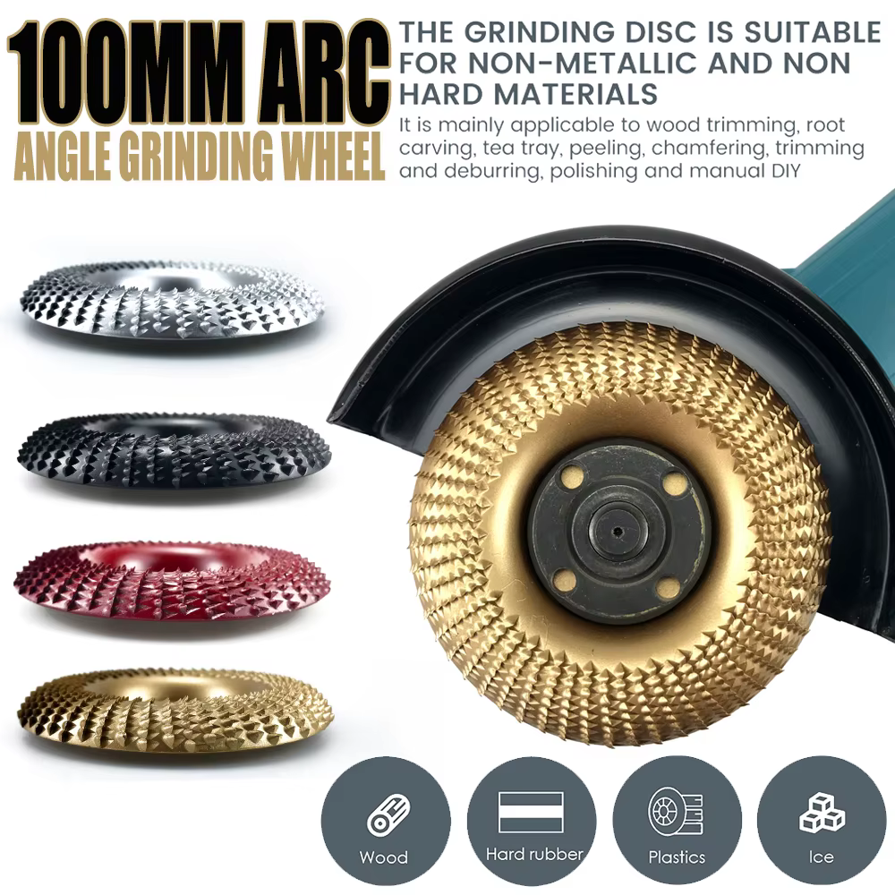 16/22mm ouverture 100mm Arc Angle meule bois façonnage disques de meulage travail du bois ponceuse a