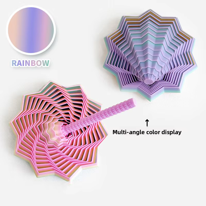 Modèle d'étoile sensorielle 3D imprimée en 3D, illusion visuelle, hexagone, spirale tourbillonnante,