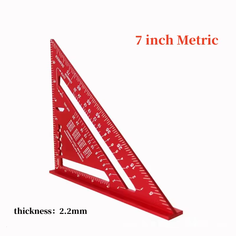 Règle triangulaire en métal pour charpentier, outil de mise en page de mesure, alliage métallique Me