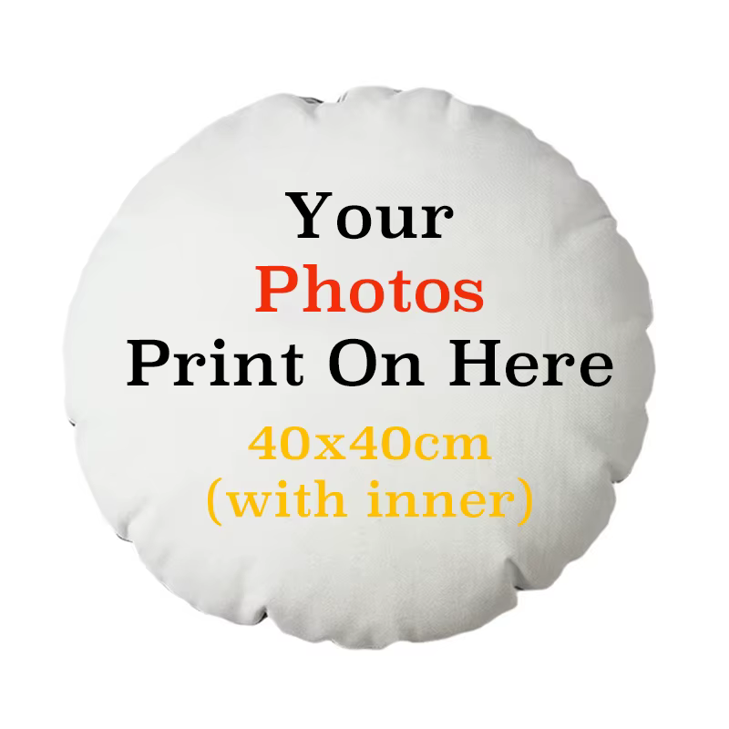 Coussin rond personnalisé - Personnalisez votre photo, votre logo, votre image d'anime ou d'idole, c