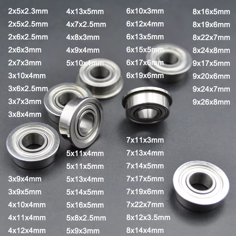 10 pièces roulements à bride alésage 2mm 3mm 4mm 5mm 6mm 7mm 8mm 9mm 10mm F625 F605 F608 MF105 MF115