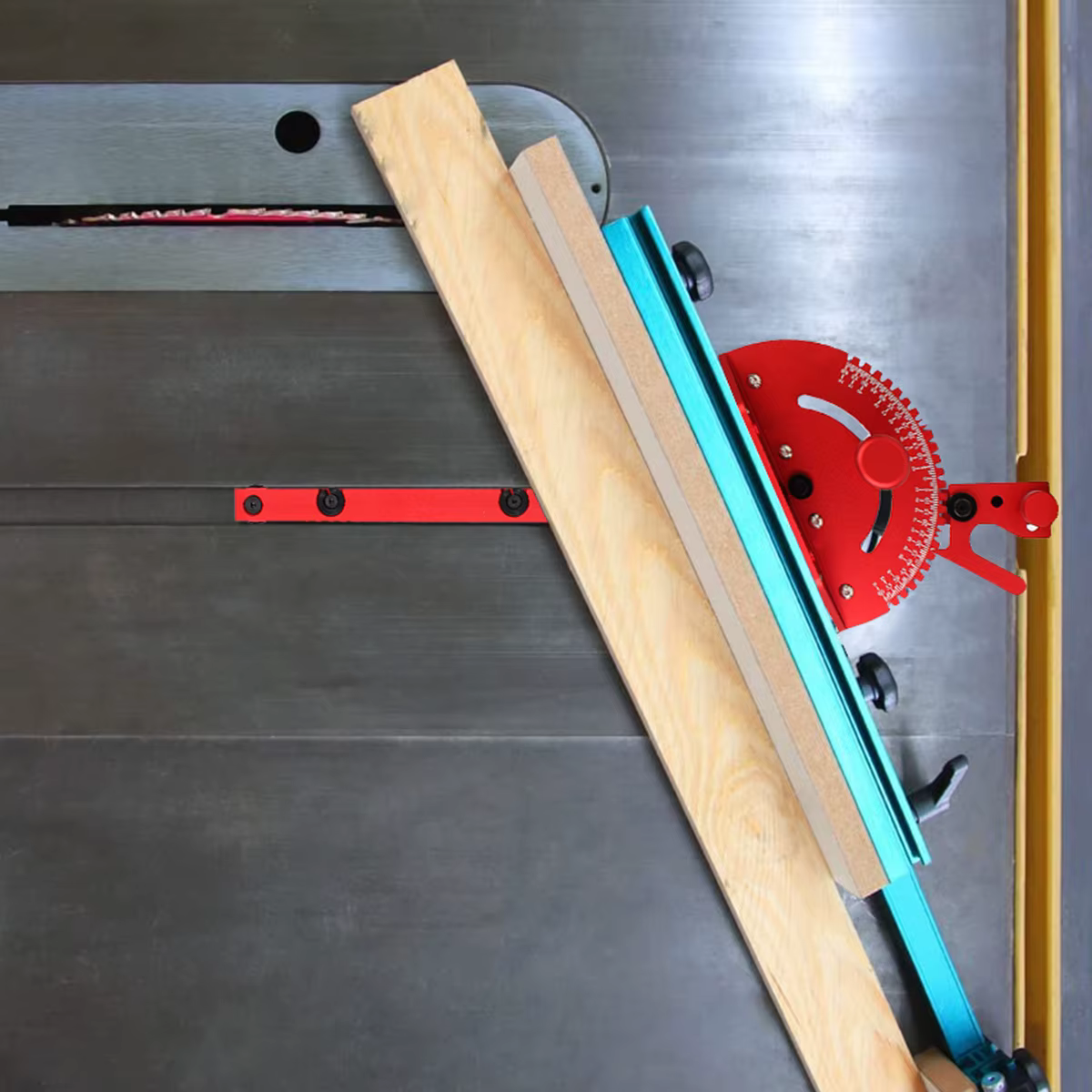 1 ensemble de jauges à onglet et clôture de 400MM avec arrêt de piste, règle d'angle d'assemblage po