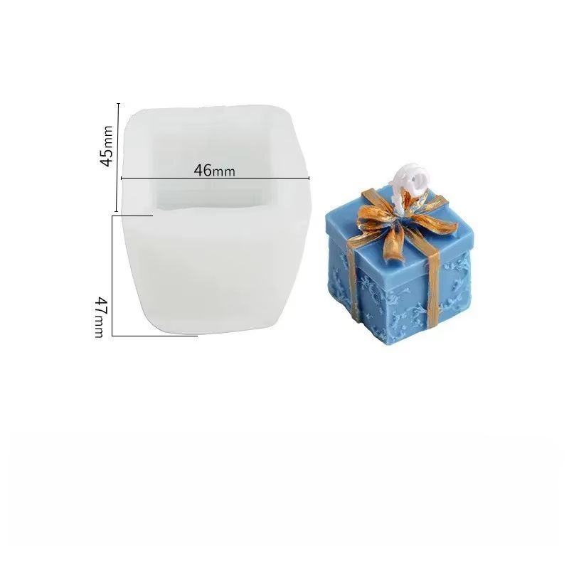 Boîte cadeau de noël, moule à bougie parfumée, boîte-cadeau avec nœud, moule en Silicone pour Fondan