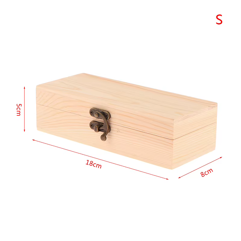 Boîte de rangement rectangulaire en bois, organisateur, conteneur de rangement simple, anti-poussièr