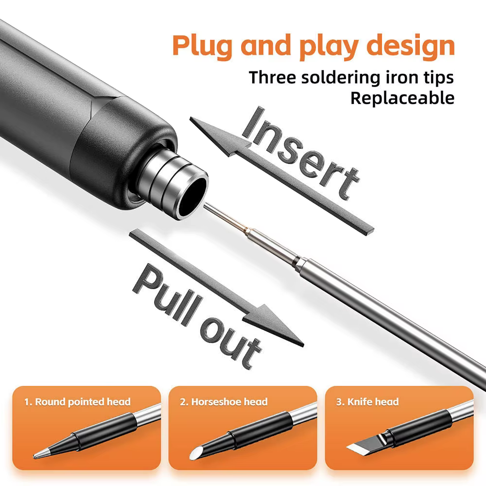Kit de fer à souder USB, affichage numérique LED, Interface type-c, fer à souder électrique sans fil