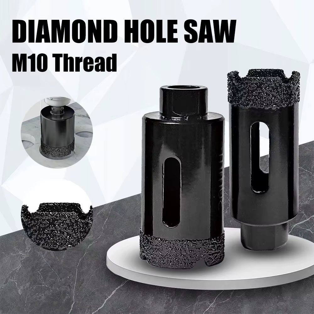 Foret sec à noyau brasé en diamant M10 6-100mm, pour carreaux de porcelaine, marbre, verre, granit, 