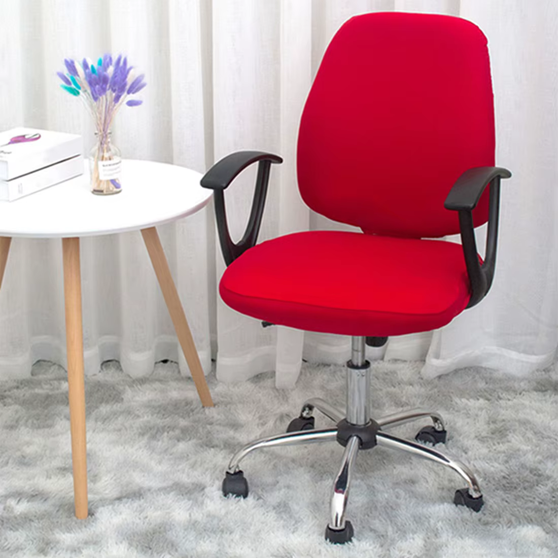 Juste de chaise de bureau universelle, housse de fauteuil fendue, housses de chaise d'ordinateur com