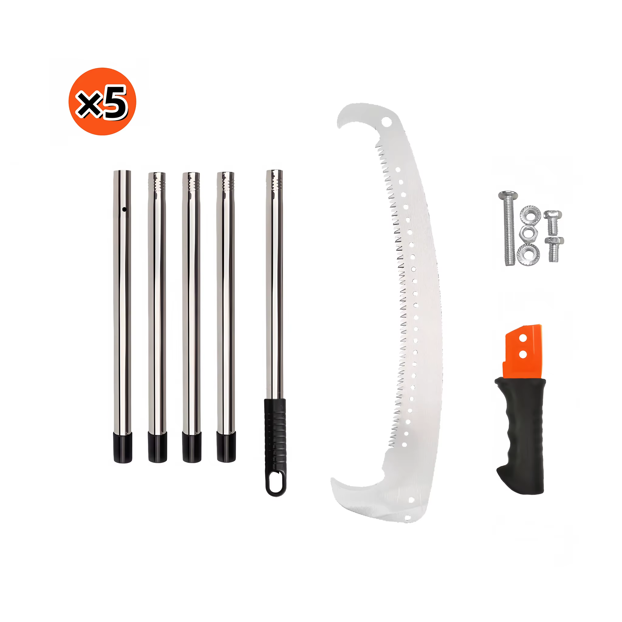 Scie aérienne étendue à double crochet, scie d'élagage de jardin multifonctionnelle, scie d'élagage 