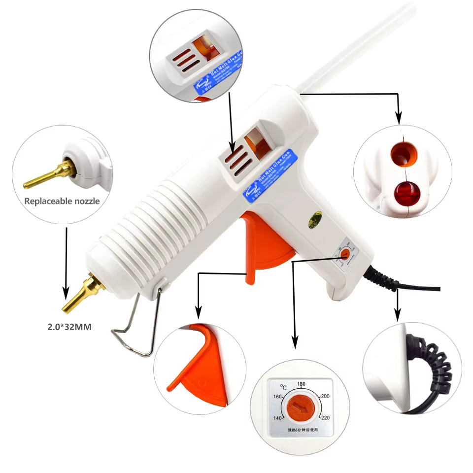 150 W 100 W Thermofusible Pistolet À Colle avec Contrôle De Température Thermostat 5 Livraison Colle