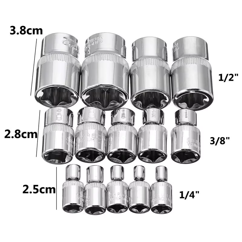 Jeu de douilles en forme d'étoile femelle Torx Bit, outil de réparation de voiture, 5/14 pouces, 1/4