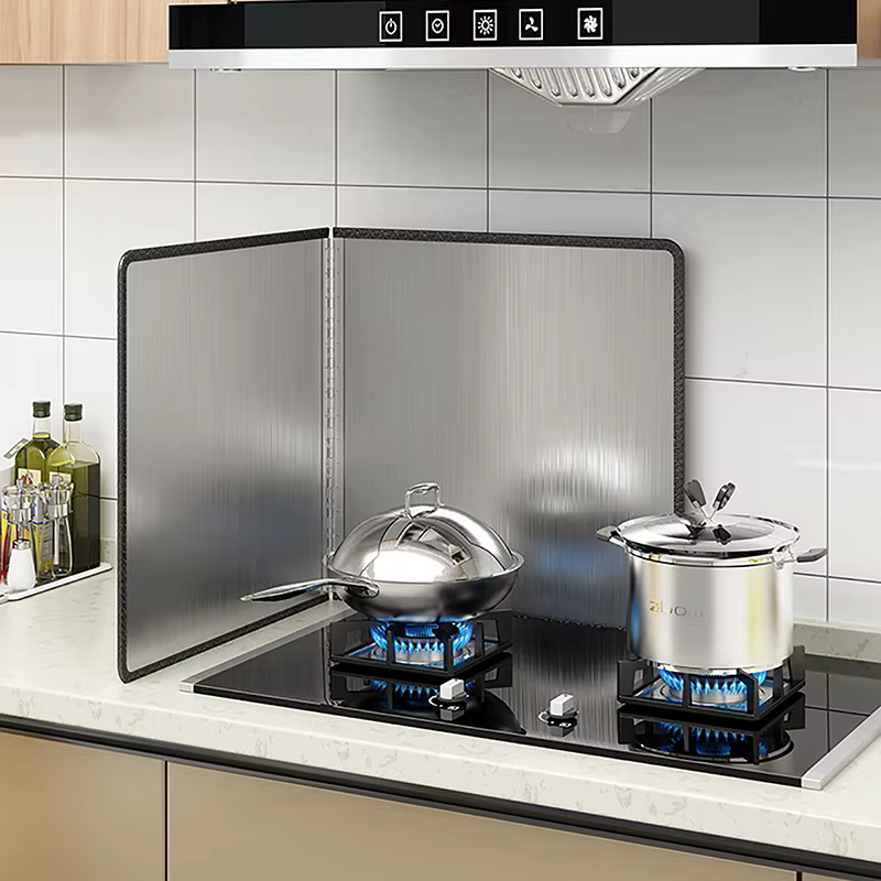 Protection anti-éclaboussures en acier inoxydable à 3 côtés pour cuisinière à gaz, protection contre