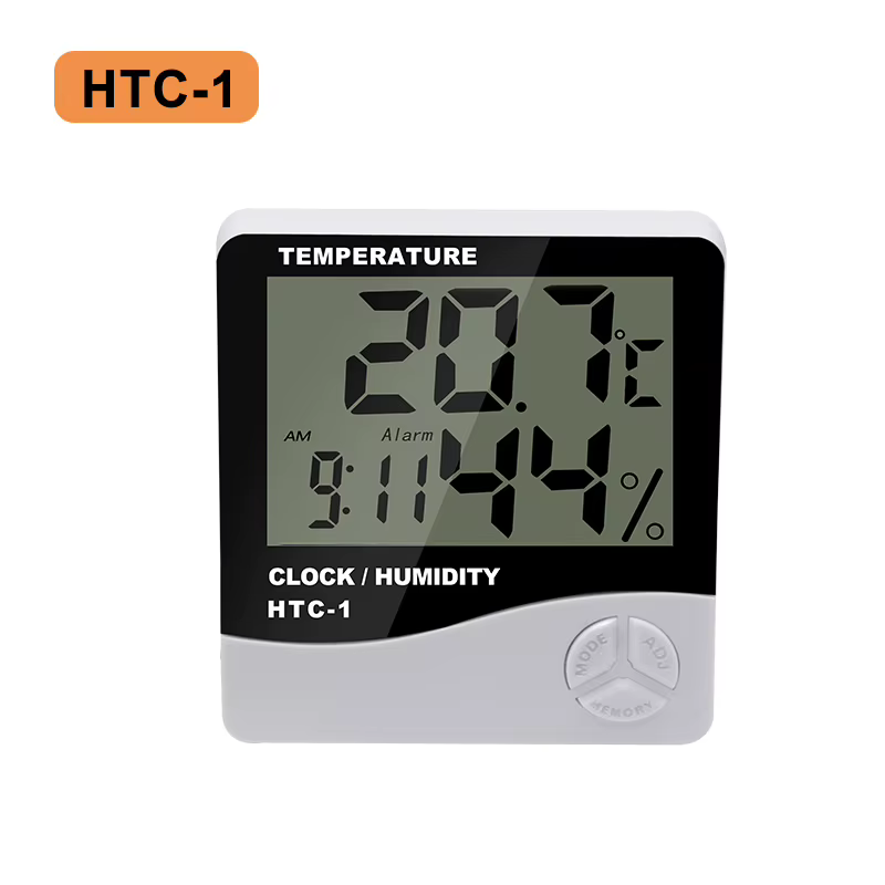 Thermomètre et hygromètre électronique, testeur de température et d'humidité, horloge, alarme, sonde