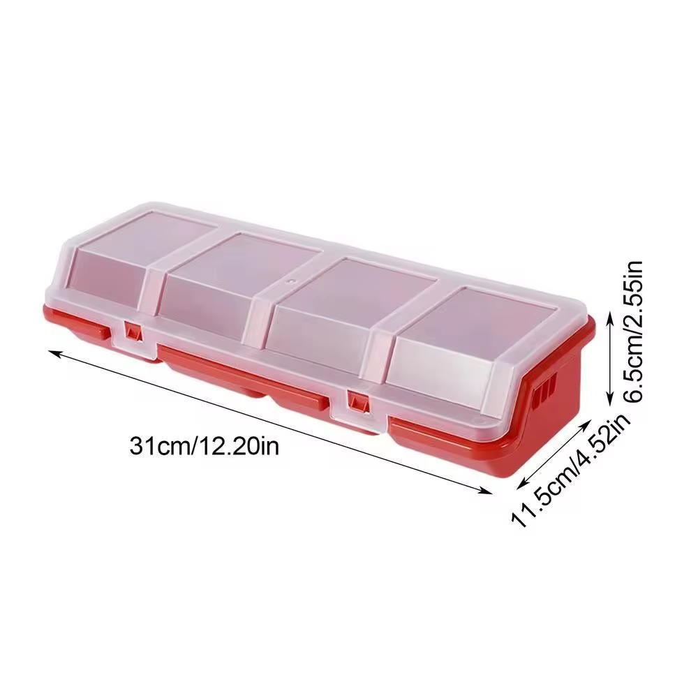 Boîte de rangement de pièces 1 pièce, boîte de rangement de vis en plastique avec 4 compartiments, c