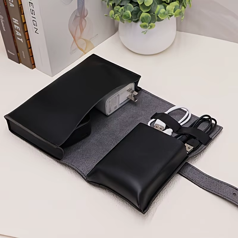 Boîte de rangement multi-compartiments - Organisateur de voyage portable pour câbles, chargeurs, sty