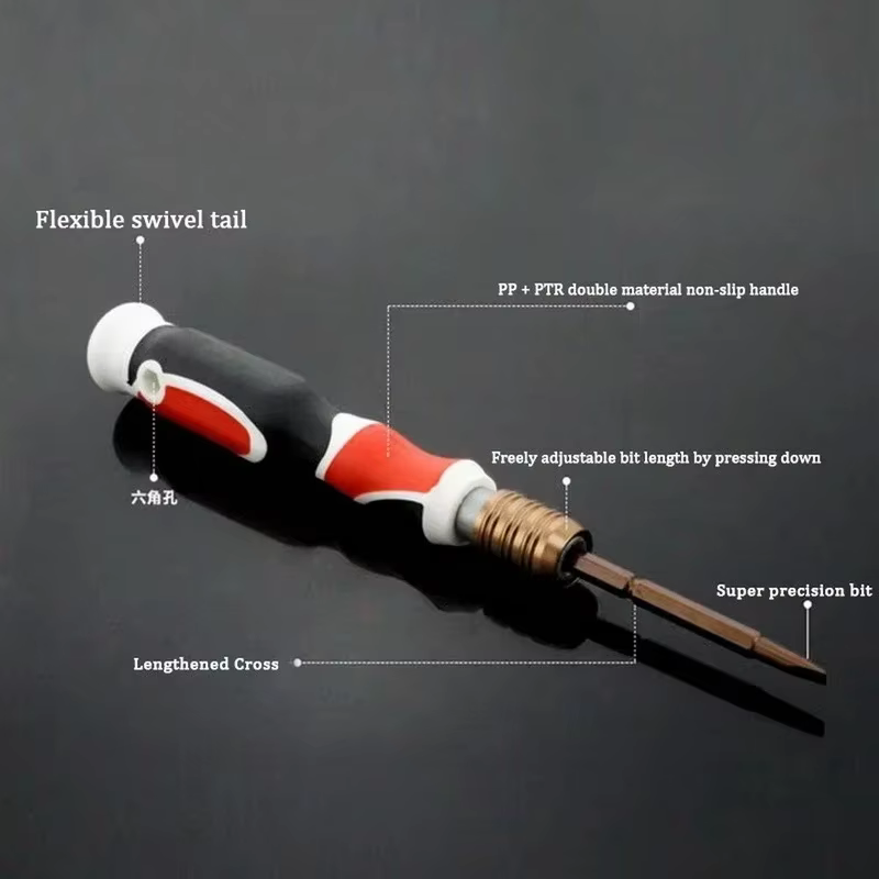 Tournevis à double usage réglable de 4mm, avec Phillips et tournevis rétractable multifonctionnel à
