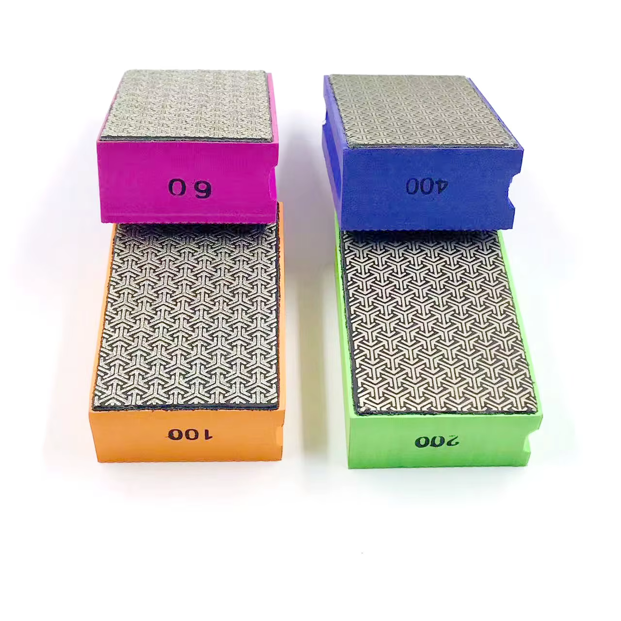 Bloc de tampon manuel pour polissage diamant, 1 à 4 pièces, 60 # 100 # 200 # 400 # Pour carreaux d