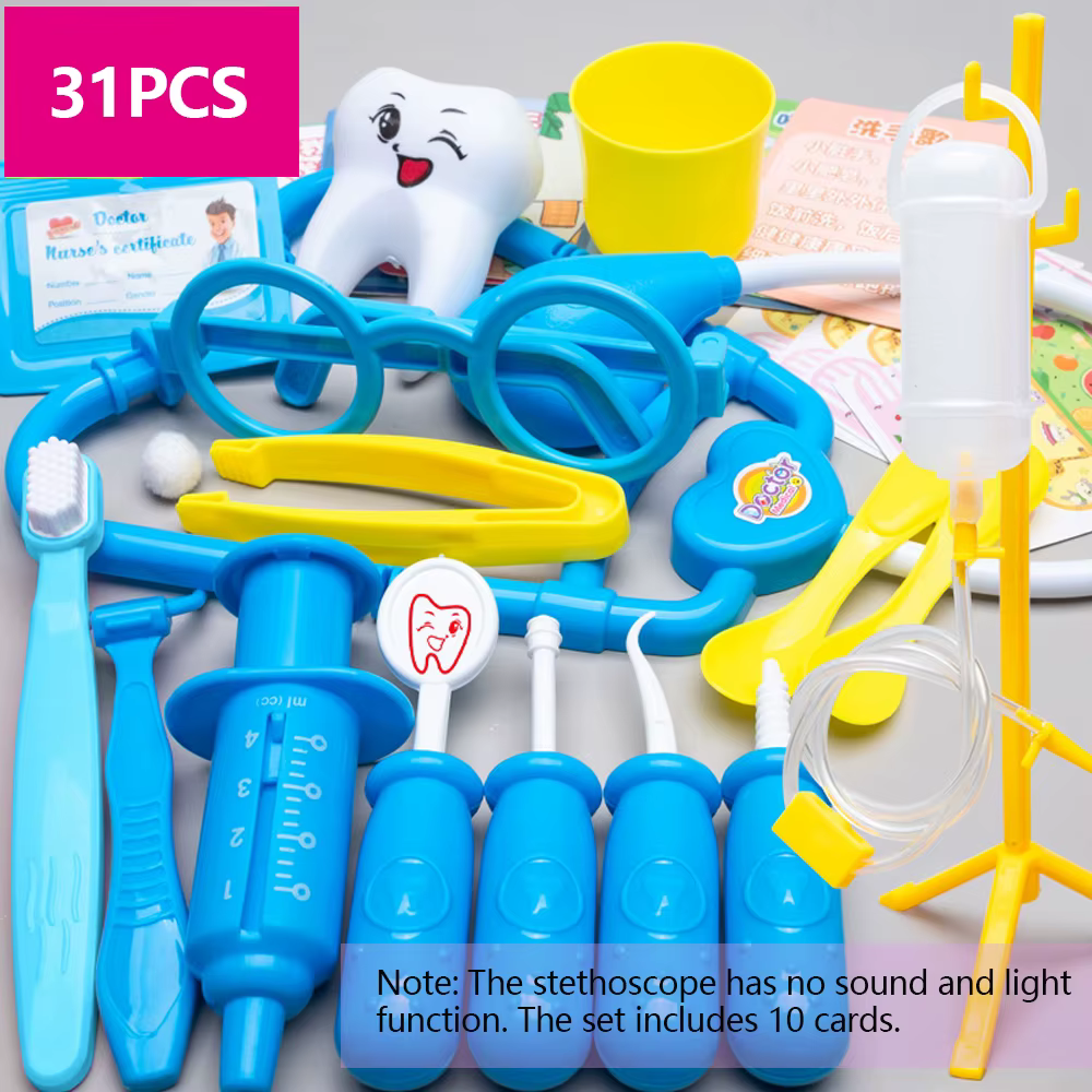 Jouets de médecin pour enfants, 53/31 pièces, ensemble de jeu de simulation, outils de dentiste médi
