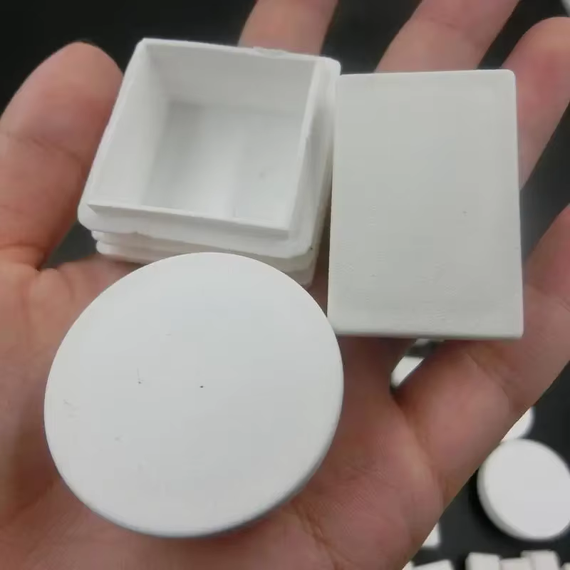 Bouchon de tuyau en plastique carré blanc, 10 pièces, capuchon rond, extrémité du tube, bouchon inté