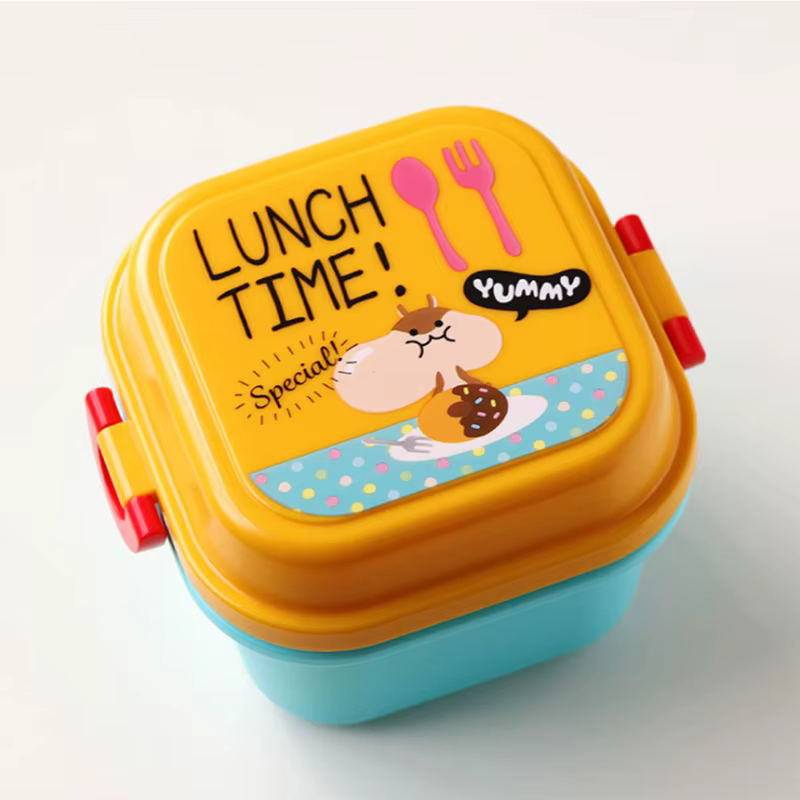 Boîte à lunch en plastique sain de dessin animé pour enfants, boîtes à bento pour four à micro-ondes