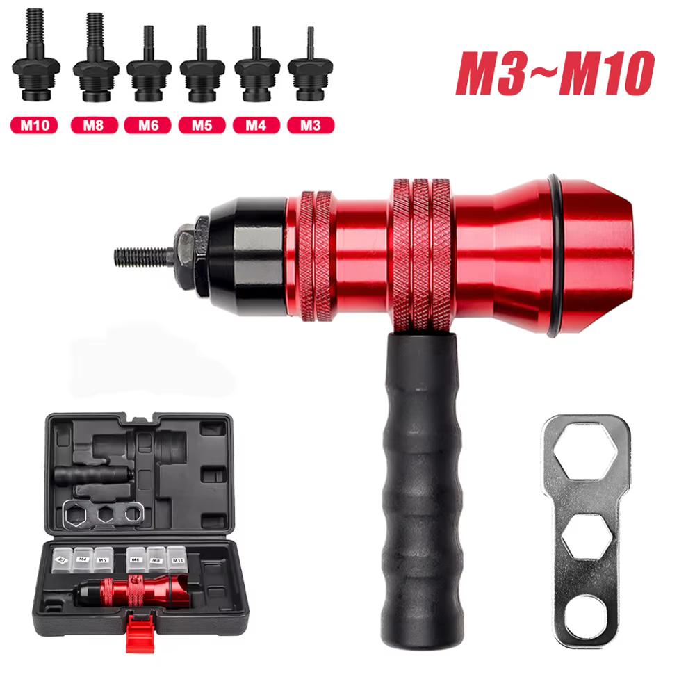 Adaptateur de pistolet à écrou à rivet électrique domestique M3 M4 M5 M6 M8 M10, outil de rivetage à