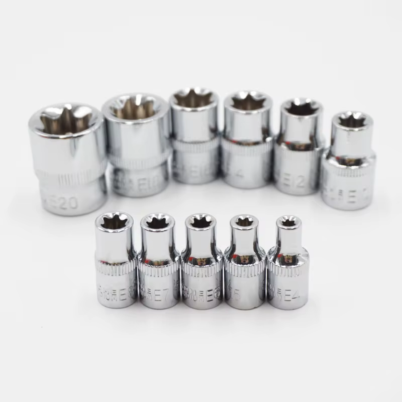 Jeu de douilles étoile 1/4 "3/8", 11 pièces, tête de clé à douilles femelle de Type E E4 E5 E6 E7 E8