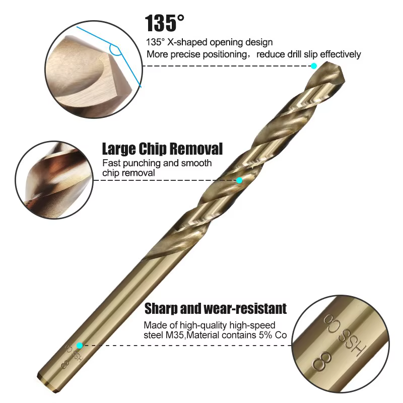 CMCP-Forets hélicoïdaux HSS, 1-13mm, M2 asile alt Coated for Wood, Metal Hole Cutter, Gun Drill Bits