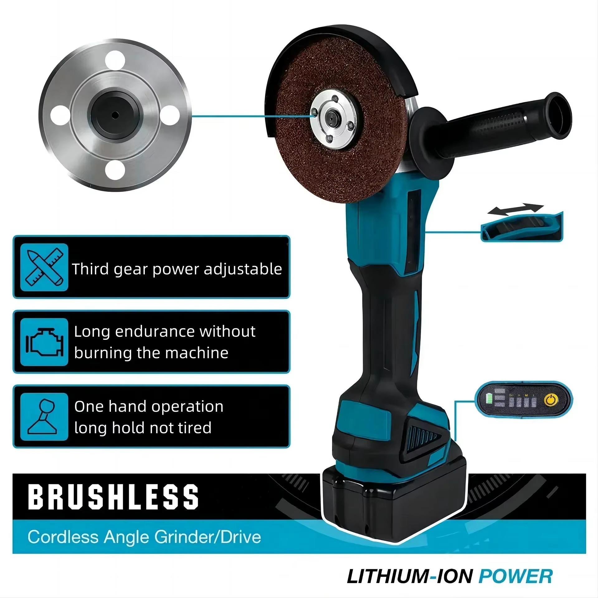 Meuleuse d'angle électrique sans fil Makita DGA404 18V haute puissance 125mm/100mm, machine de décou