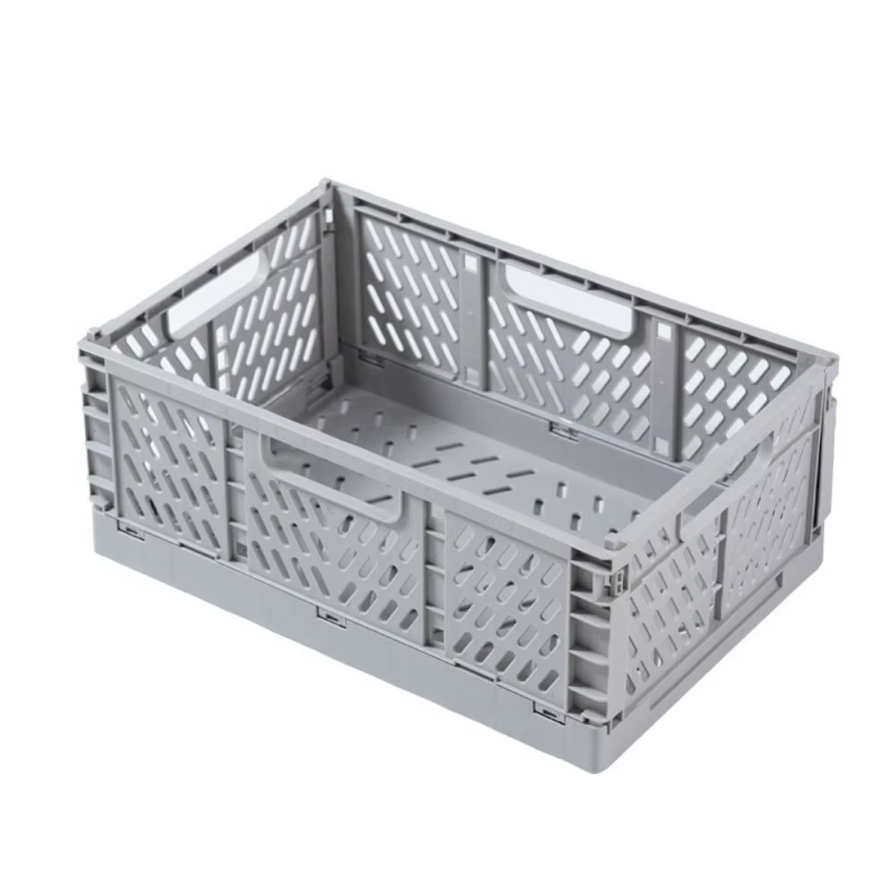Caisse de rangement pliable et empilable S/M/L, organiseur de tiroir, boîte en plastique colorée pas