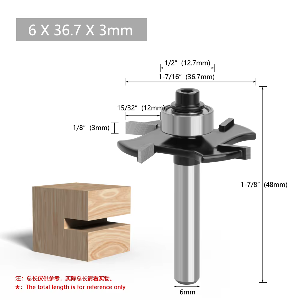 LAVIE 1/4 6mm 6.35mm tige quatre lames t-slot fente Cutter joint rainurage routeur peu hauteur frais