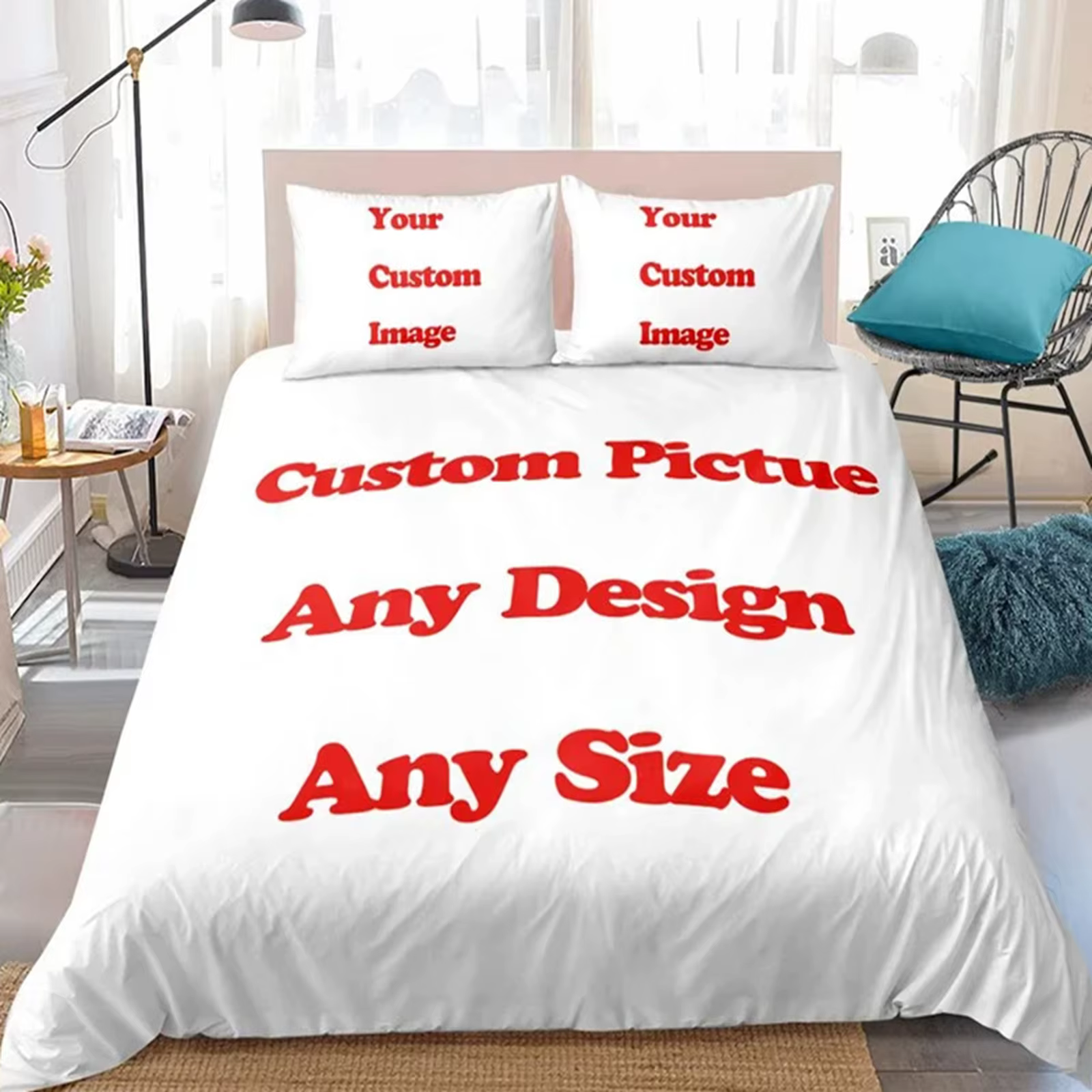 Ensemble de literie sur mesure à thème de dessins animés, housse de couette à motifs mignons, cadeau