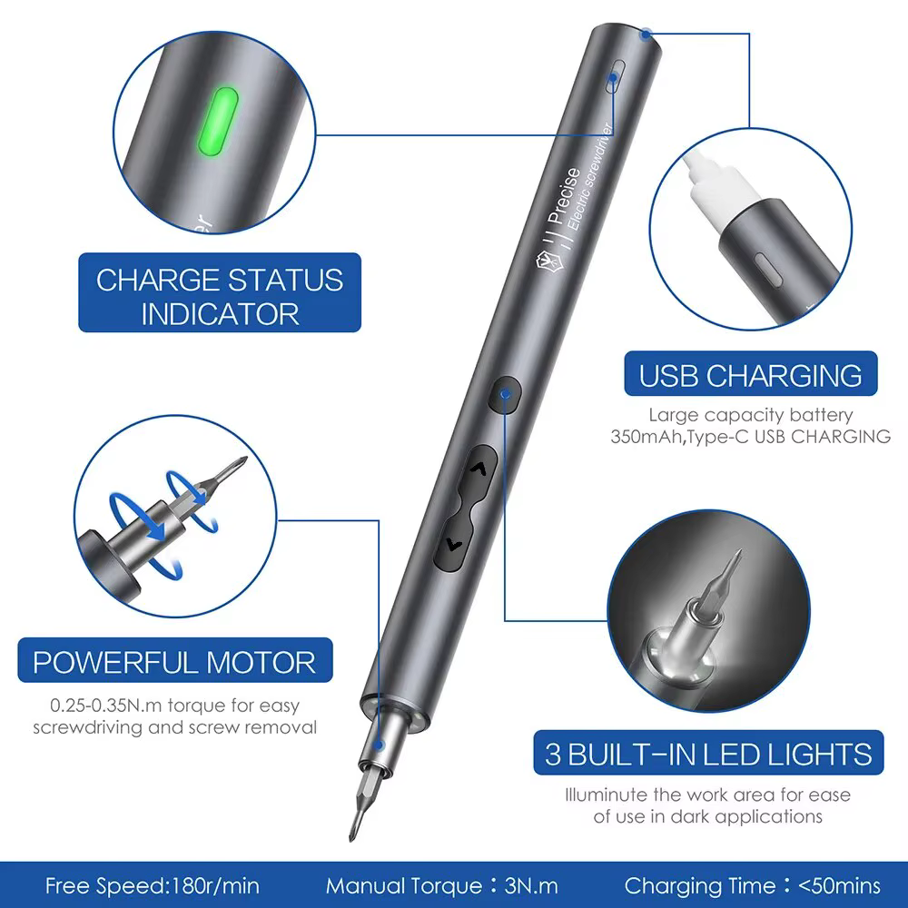 Tournevis électrique, ensembles de précision 62 en 1, Kit d'outils électriques, Mini petites embouts