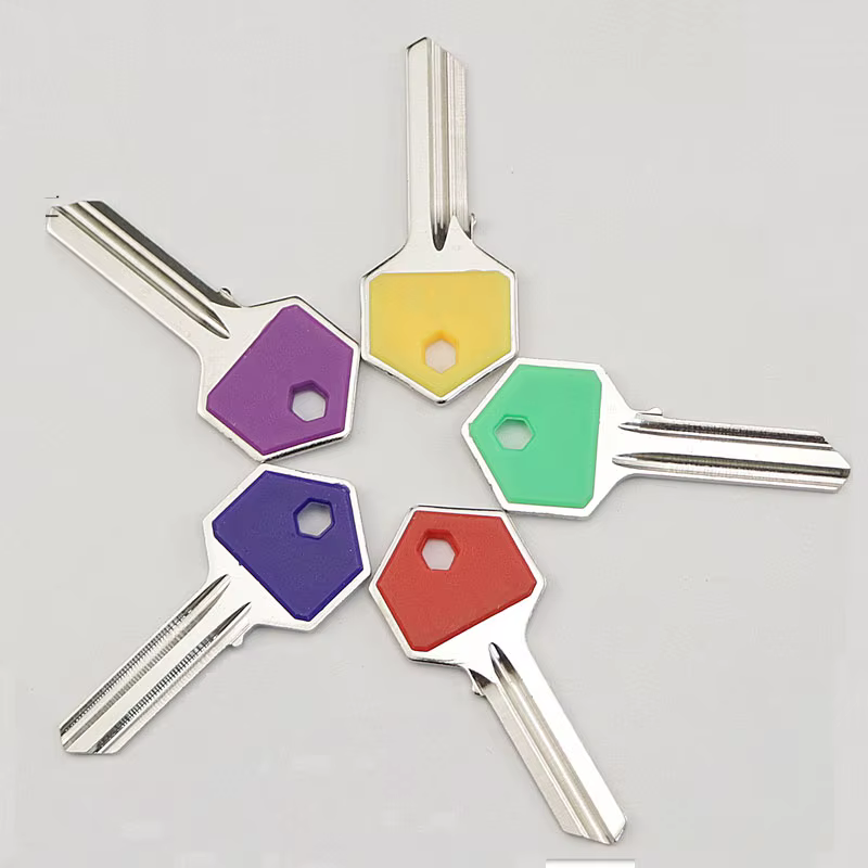 Clés de remplacement universelles à poignée colorée, adaptées aux serrures de porte de maison, 5 piè