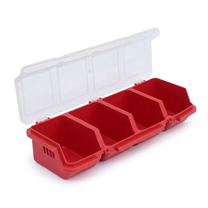 Boîte de rangement pour vis avec 4 compartiments, boîte de rangement portable pour pièces d'outils a