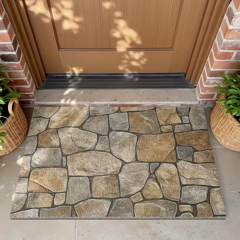 Paillasson d'entrée, tapis de sol, style rétro européen, paillasson résistant, paillasson d'entrée, 