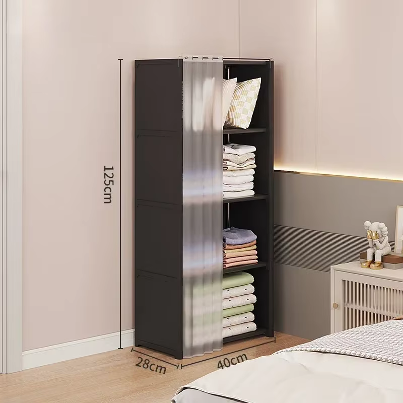 Armoire de rangement multicouche T1, armoire à vêtements portable, anti-poussière, armoire de rangem