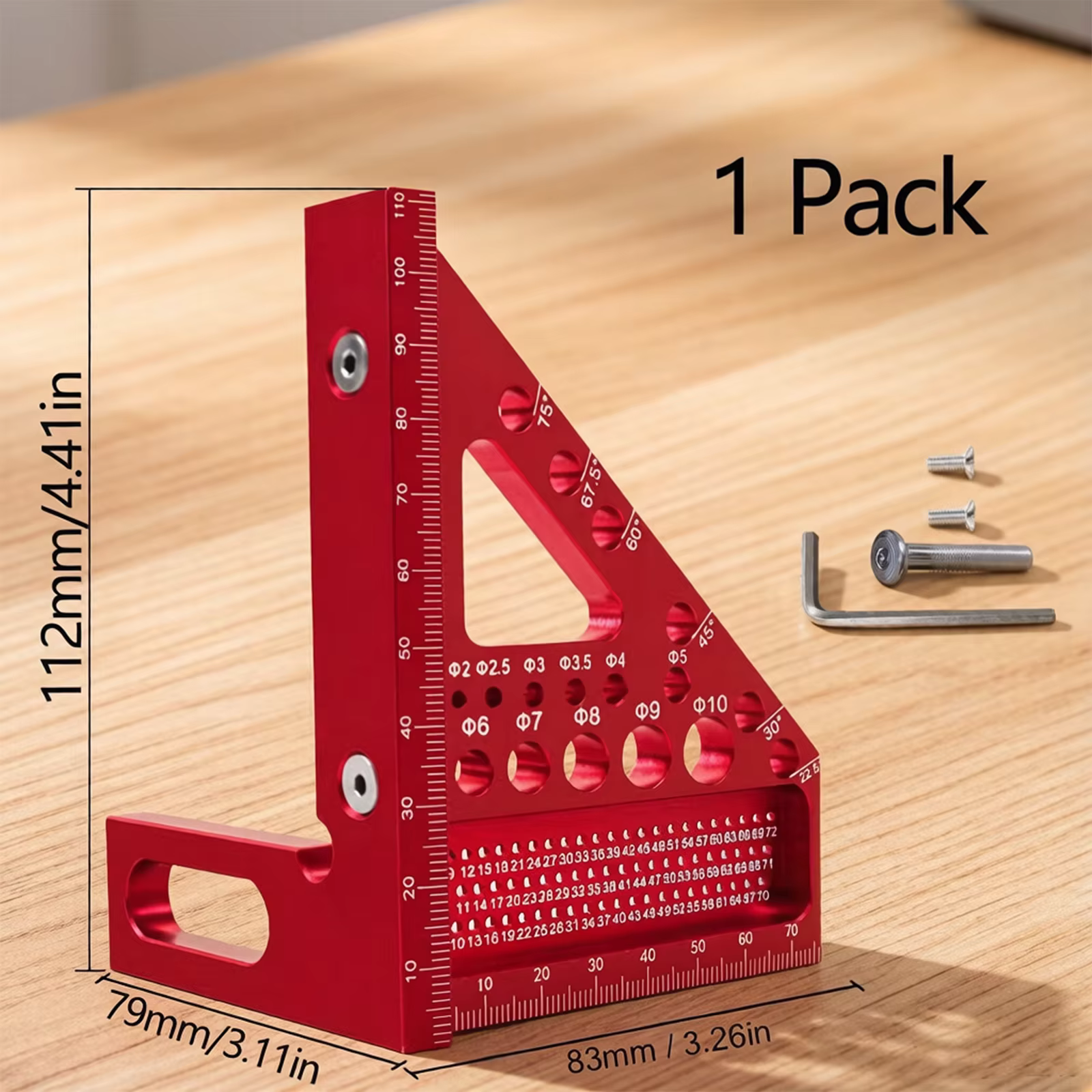 Outil de mesure combiné de précision pour le travail du bois - Règle de mesure multi-angles avec rap