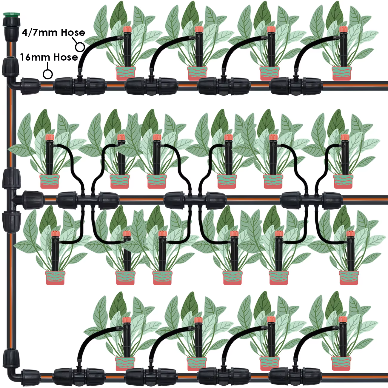 KESLA-Connecteur de tuyau en T avec verrouillage fileté, adaptateur d'eau d'irrigation de jardin ver