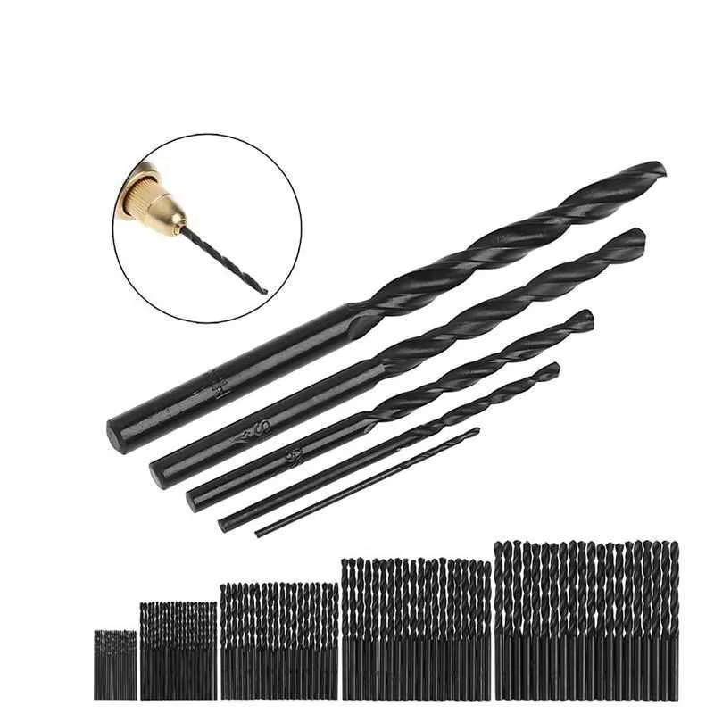 Krachtige 100 pièces foret hélicoïdal HSS outils de forage en métal forets en acier rapide 1mm 2mm 3