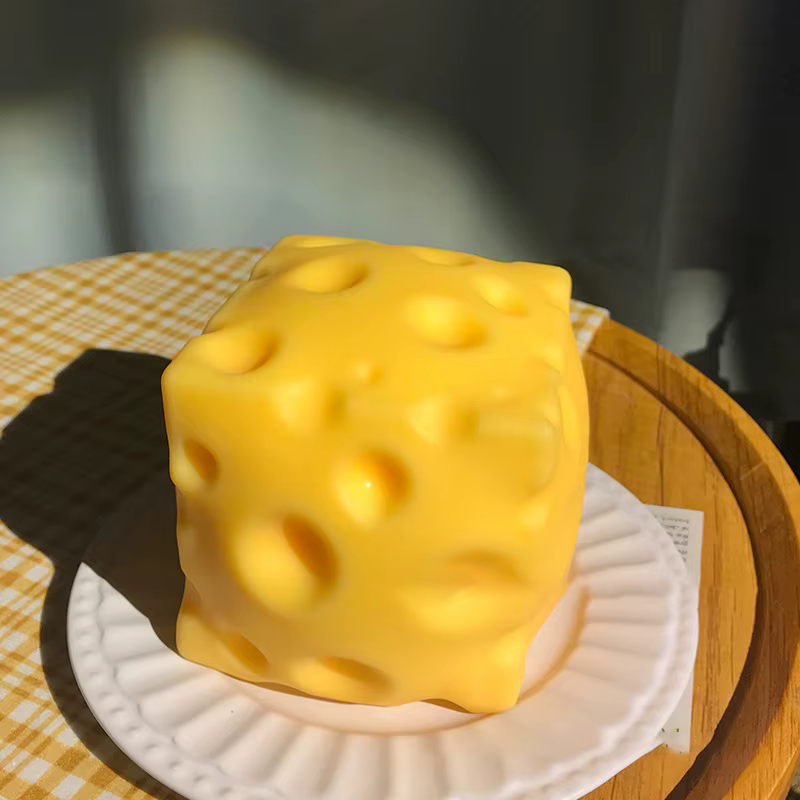 1 pièce Décoration de bureau Géant en forme de fromage à presser, extra large, jouet sensoriel à reb