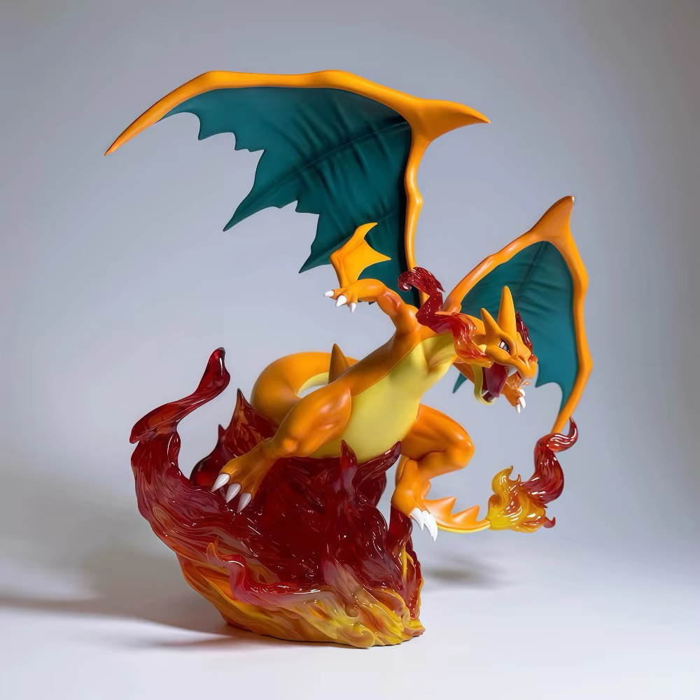Figurines de dessin animé Charizard, 20cm/7,87 pouces, Charizard X, Statue en Pvc, ornement de burea