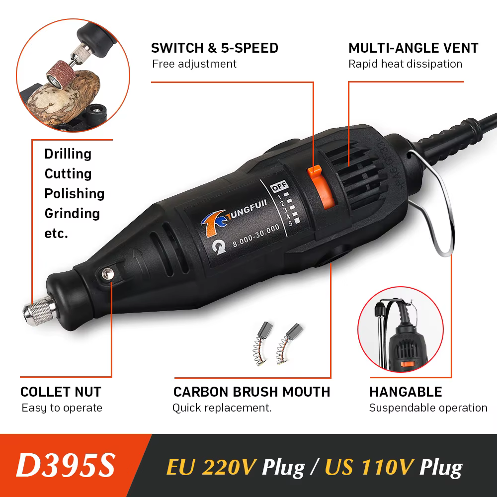 Graveur électrique, mini perceuse électrique 220V pour outils éloignés avec accessoires d'outils éle