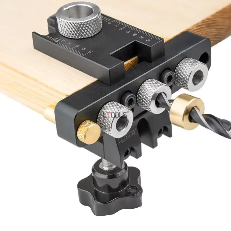 Kit maître de gabarit de perçage de précision 3-en-1 pour chevilles et came, guide de perçage de tro