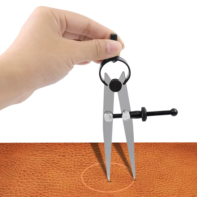 Boussole en cuir réglable verrouillable en acier au carbone diviseur aile Creaser bricolage maroquin