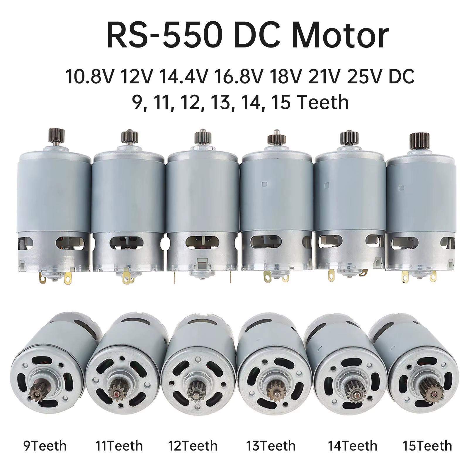 Moteur ELecaccelerMotor CC pour perceuse et tournevis, couple élevé, boîte de vitesses, RS550, 9, 11