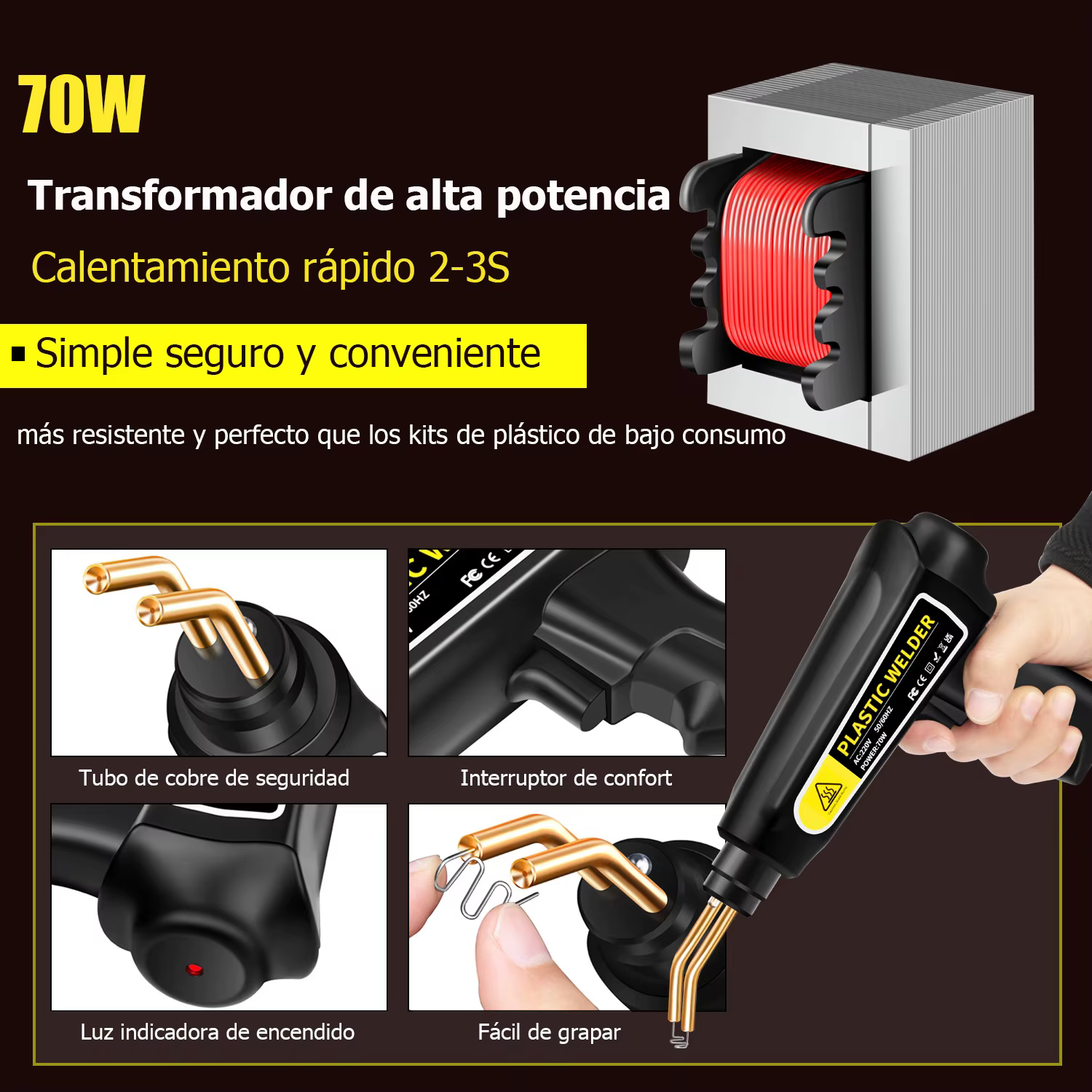 Nouvelle Machine à souder le plastique réparation de pare-chocs de voiture soudeur plastifieuse ther
