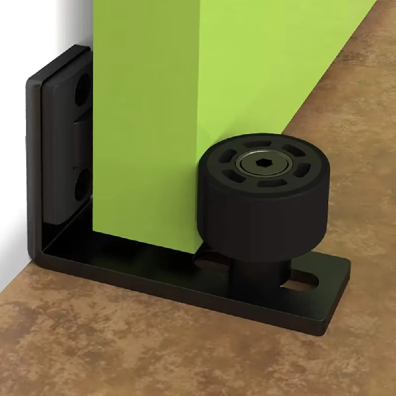 Kit de quincaillerie pour porte de grange 8-en-1, avec guide de plancher anti-oscillation et rail de